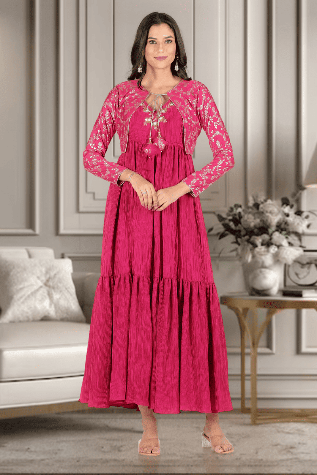 Regal Pink Rose Koti-Gown