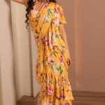 Sunkissed Floral Georgette Ruffle Saree