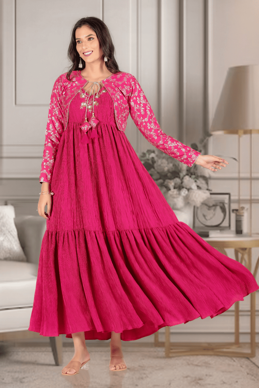 Regal Pink Rose Koti-Gown