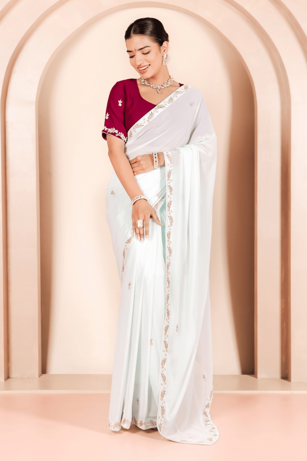 Romantic Blue Georgette Saree