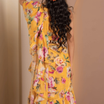 Sunkissed Floral Georgette Ruffle Saree