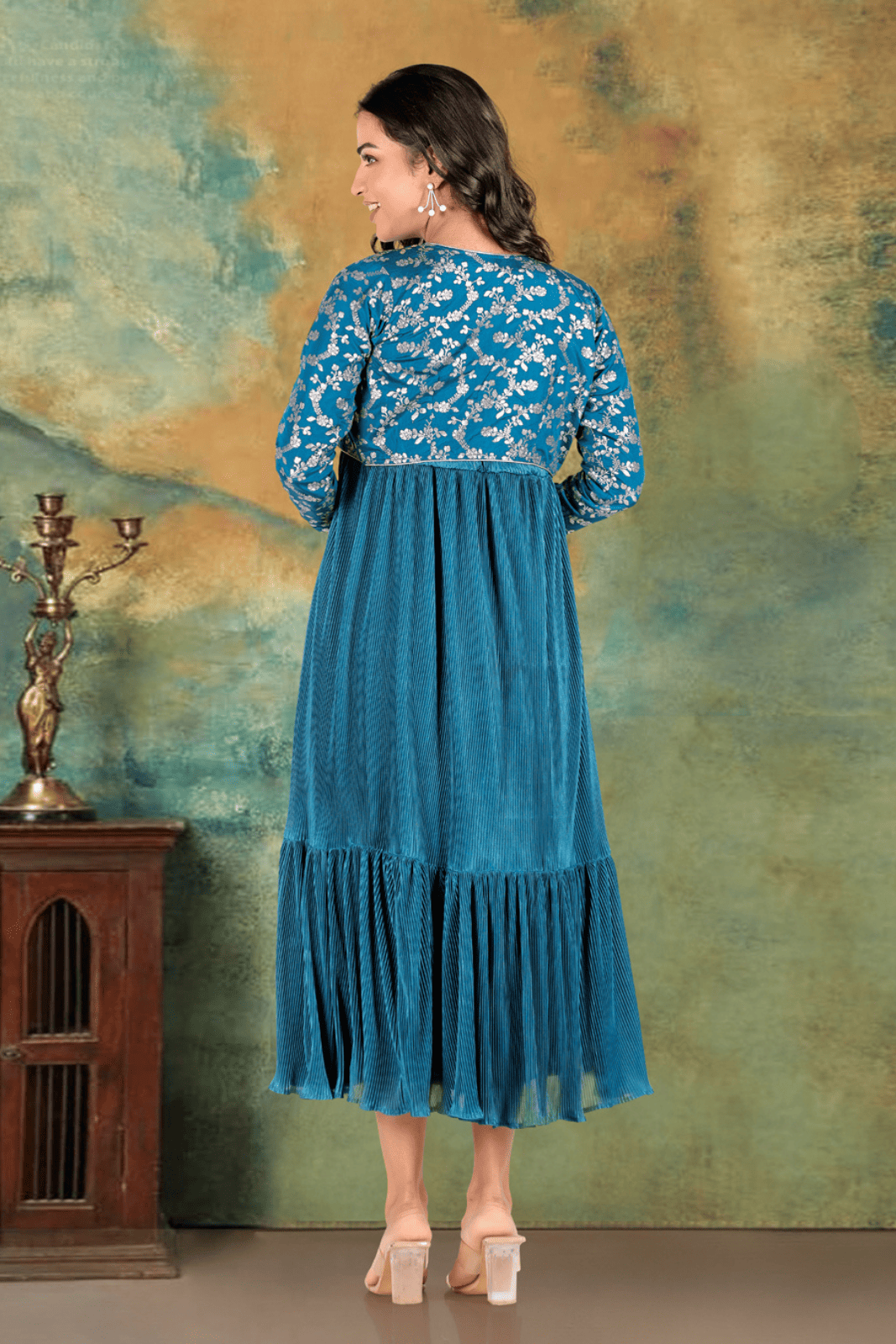 Peacock Blue Koti-Gown