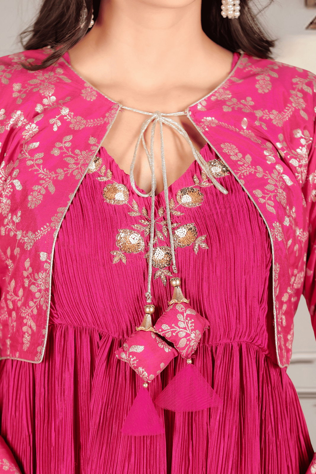 Regal Pink Rose Koti-Gown