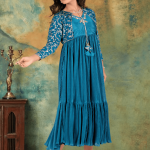 Peacock Blue Koti-Gown