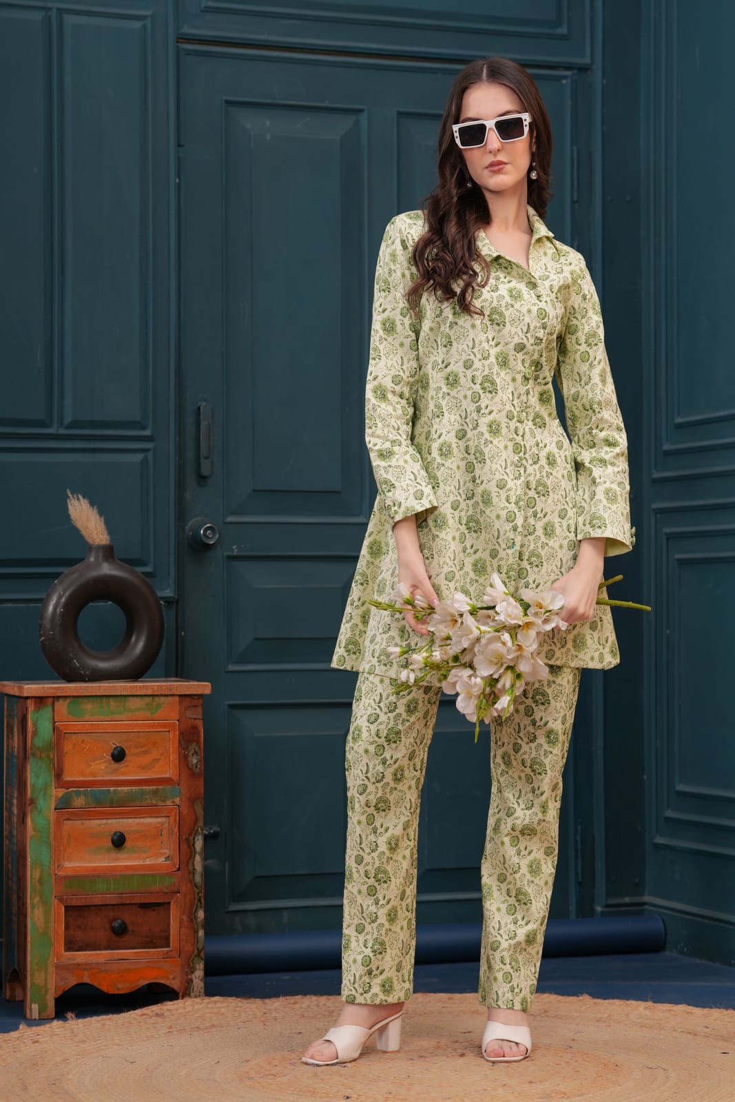 Serene Sage Blazer Set
