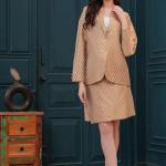 Gold Banarasi Executive Blazer Set