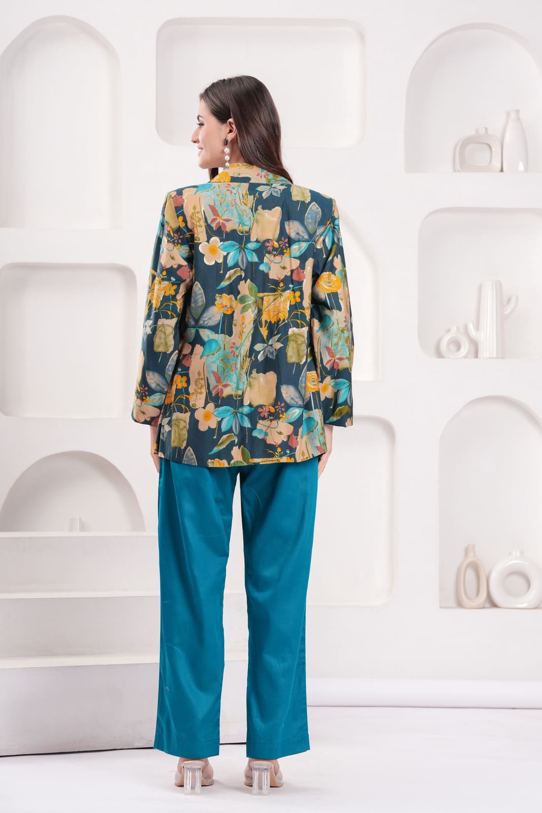 Teal Tropical Babe Blazer Set