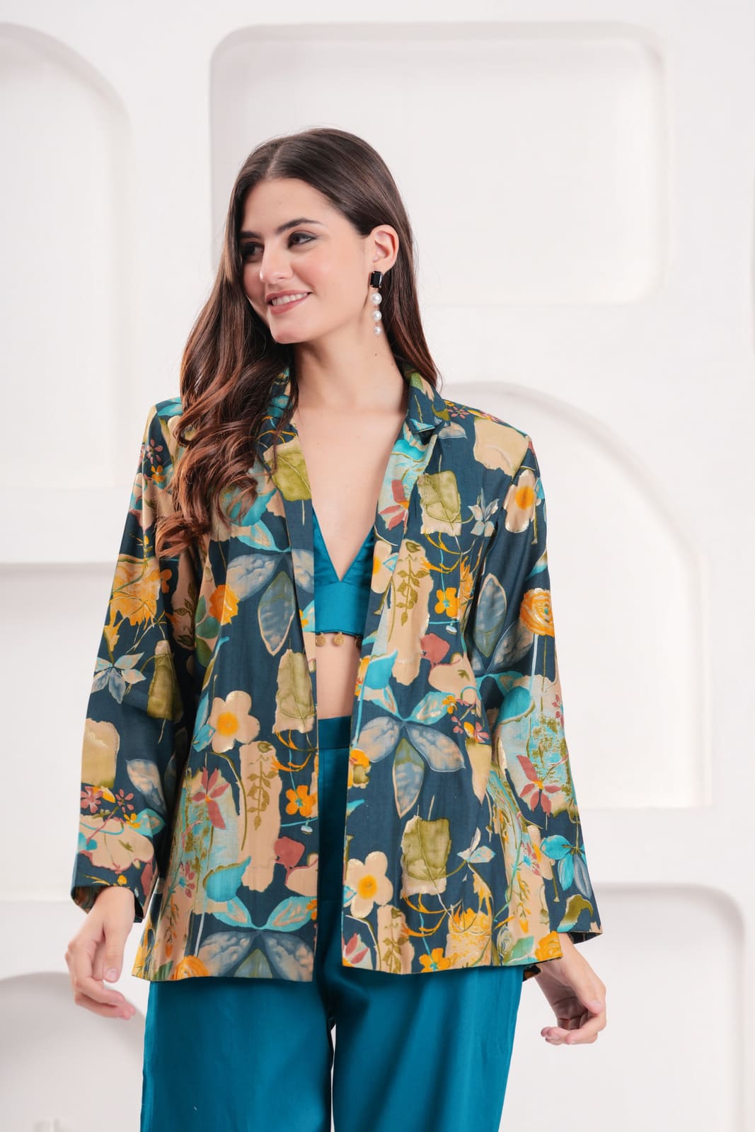 Teal Tropical Babe Blazer Set