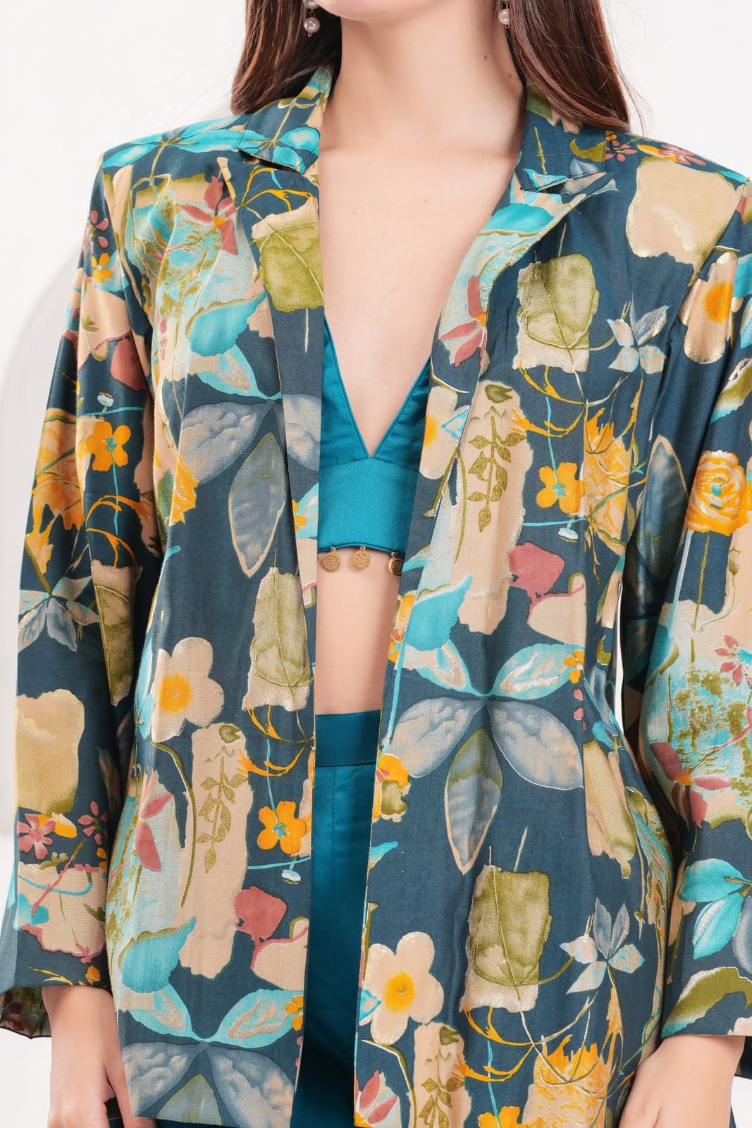 Teal Tropical Babe Blazer Set
