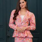 Pink Floral Blazer Babe Set