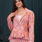 Pink Floral Blazer Babe Set