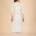 White Multicolor Floral Embroidered Kurta Set