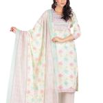 White Multicolor Floral Embroidered Kurta Set