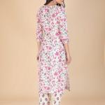 Pink Floral Embroidered Kurta Set