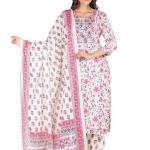 Pink Floral Embroidered Kurta Set