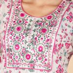 Pink Floral Embroidered Kurta Set