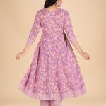 Lavender Floral Anarkali Set