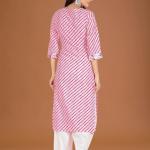 Pink Leheriya Kurta Set