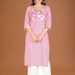Pink Leheriya Kurta Set
