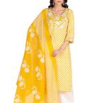 Yellow Leheriya Kurta Set