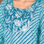 Blue White Leheriya Embroidered Kurta Set