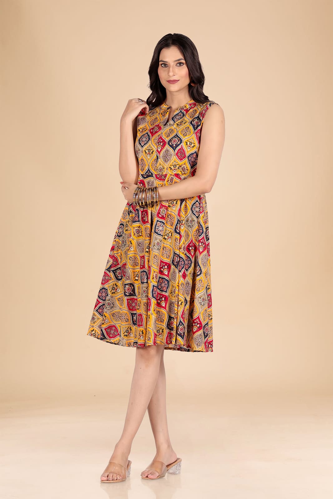 Geometric Ethnic Multicolor Dress