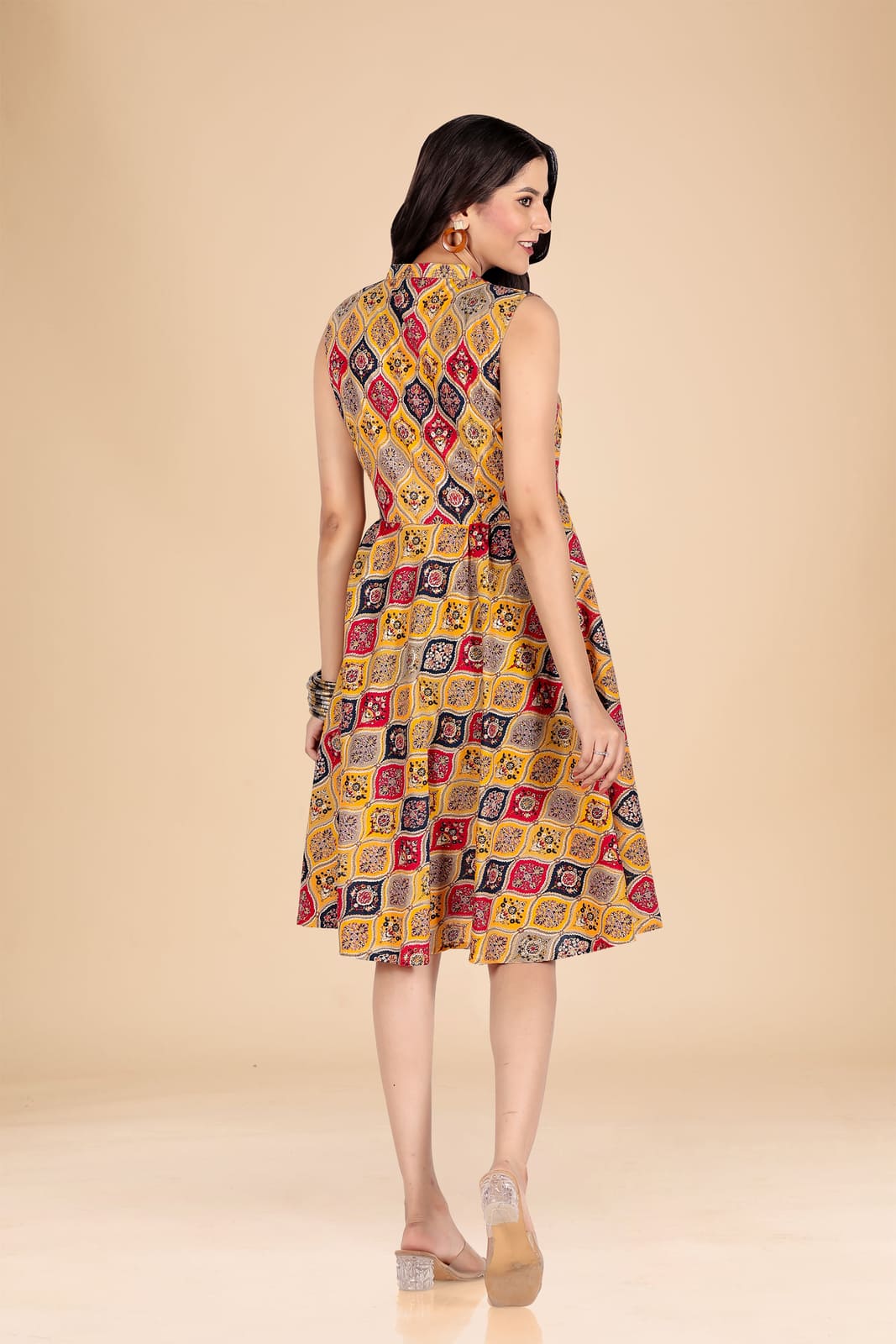 Geometric Ethnic Multicolor Dress