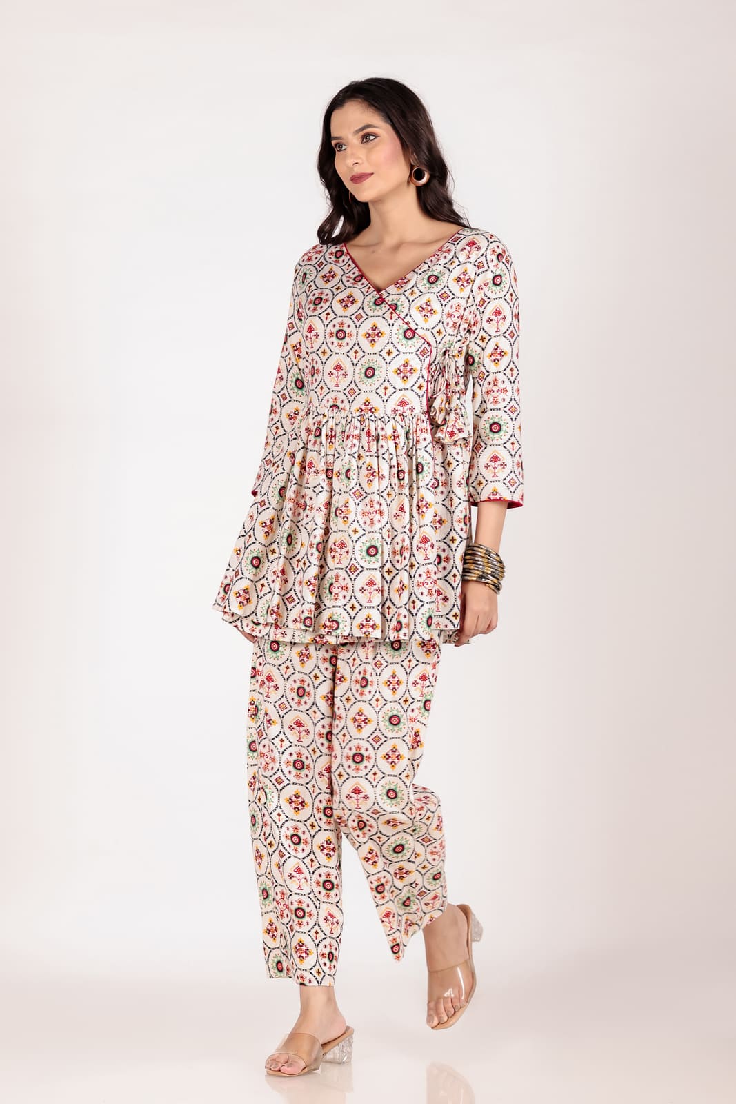 Multicolor Angrakha Co-Ord Set