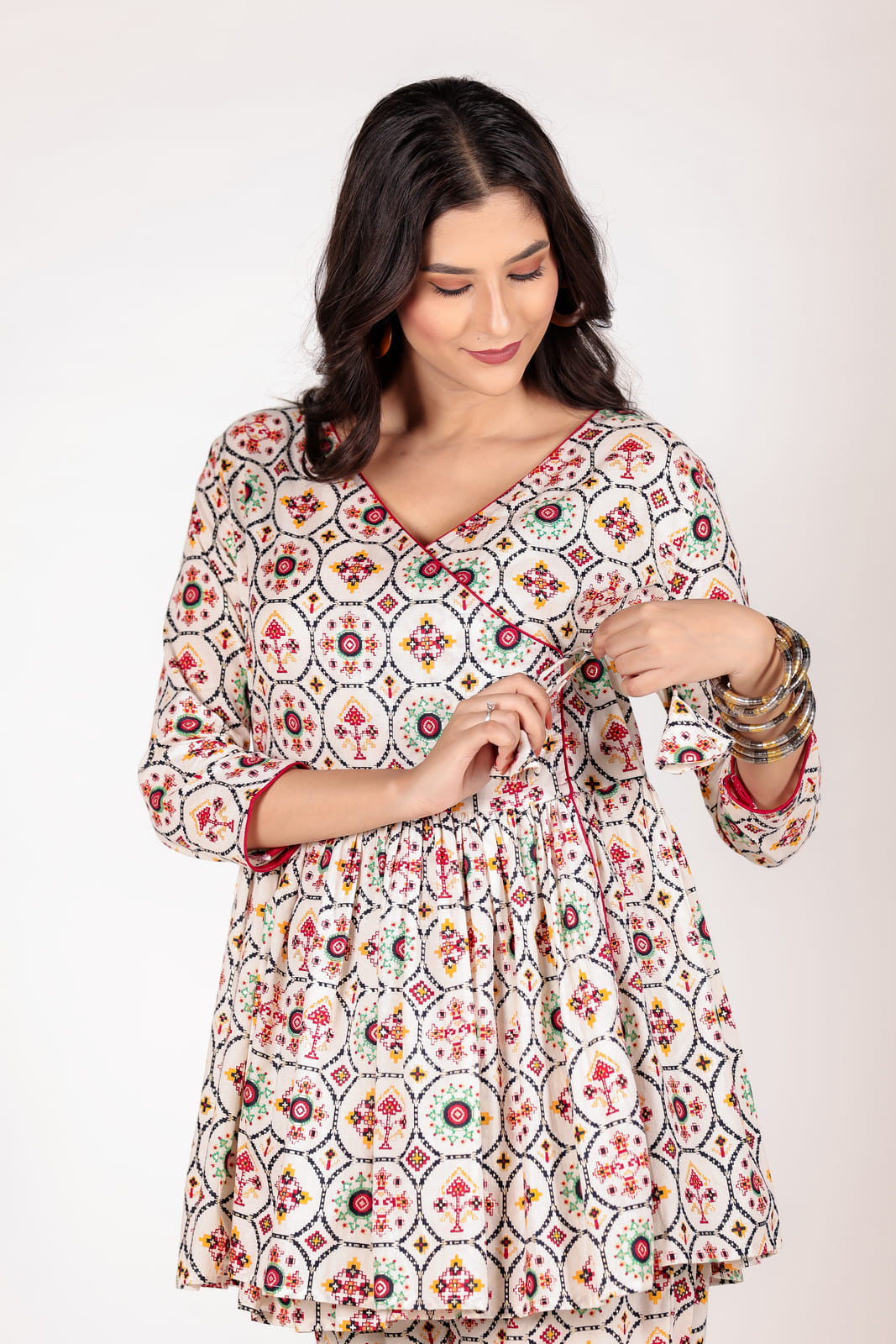Multicolor Angrakha Co-Ord Set