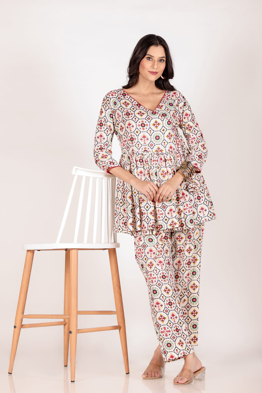 Multicolor Angrakha Co-Ord Set
