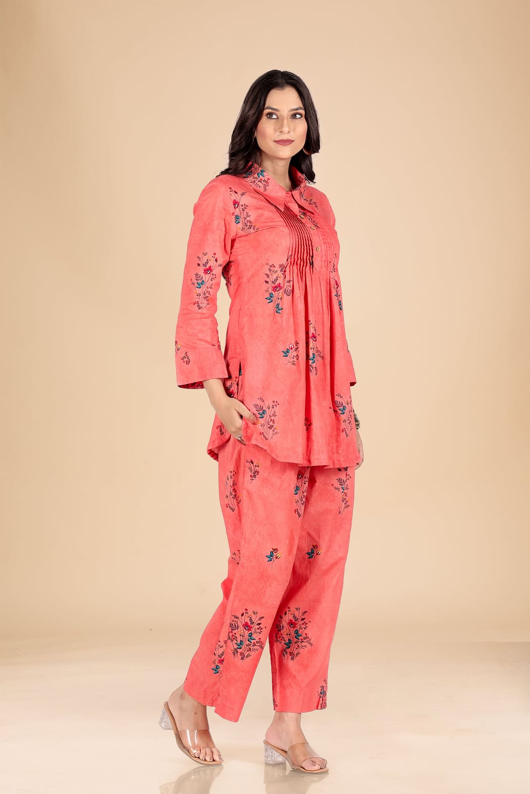 Peach Cotton Co-ord Set