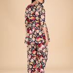 Dark Blue Multicolor Floral Co-ord Set