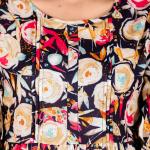 Dark Blue Multicolor Floral Co-ord Set
