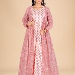 Ethnic Floral Maxi Dress with Tie-Up Shrug