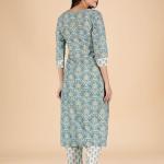 Blue Floral Embroidered Kurta Set