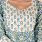 Blue Floral Embroidered Kurta Set