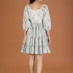 Blue Checkered Print Dress