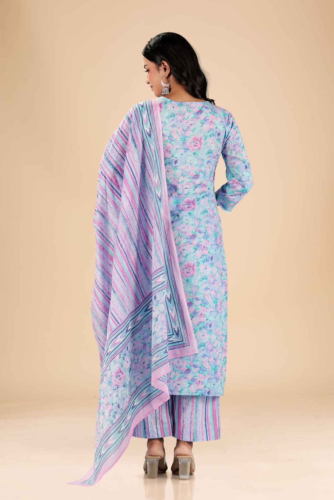 Lavender Blue Ombre Kurta Set