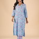 Lavender Blue Ombre Kurta Set