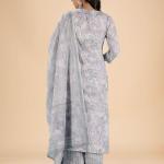 Grey Floral Kurta Set