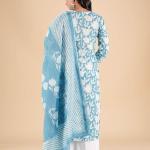 Blue & White Floral Kurta Set