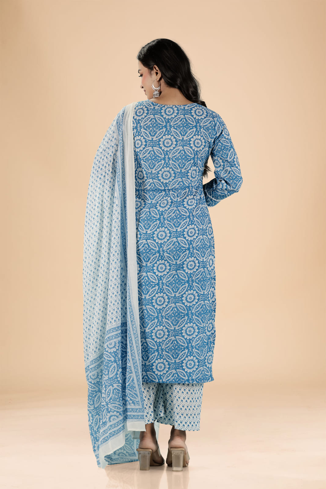 Blue Floral Kurta Set