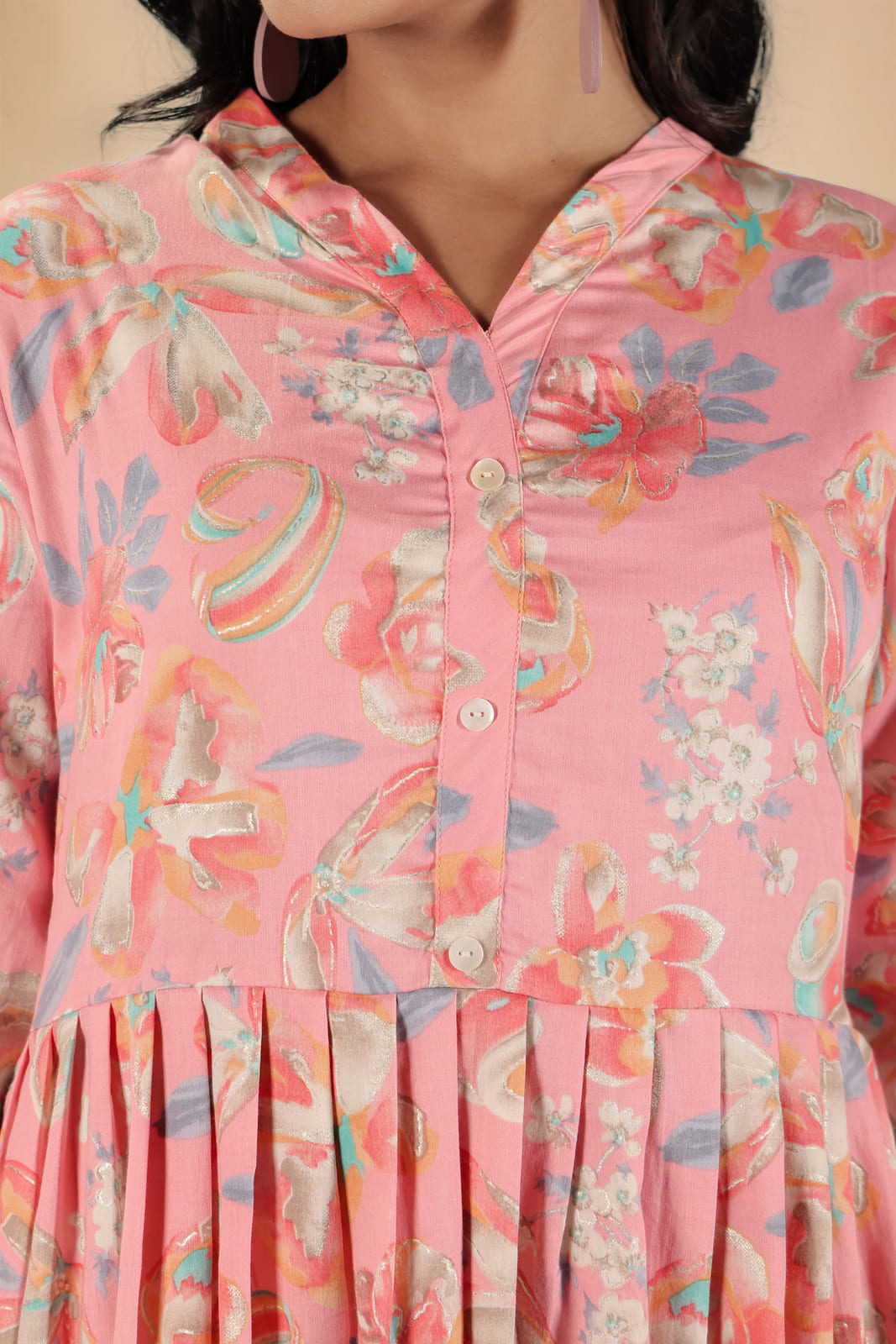 Pink Colourful Cotton Co-Ord Set