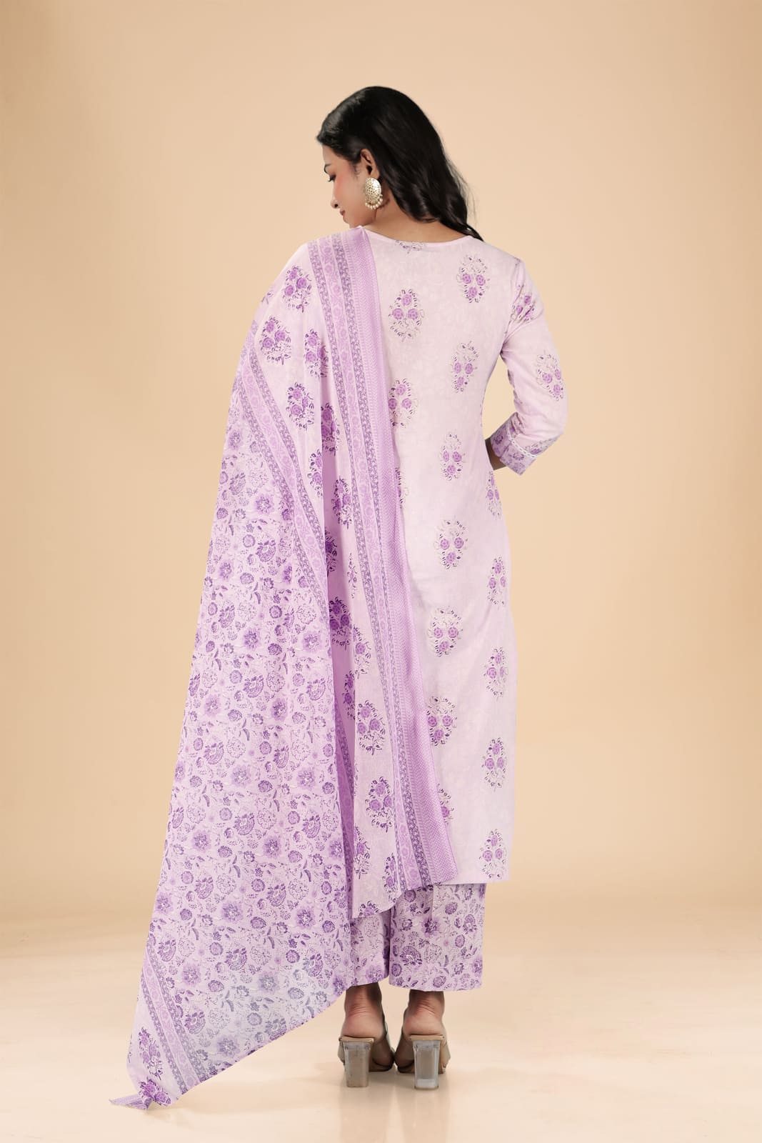 Lavender Floral Kurta Set
