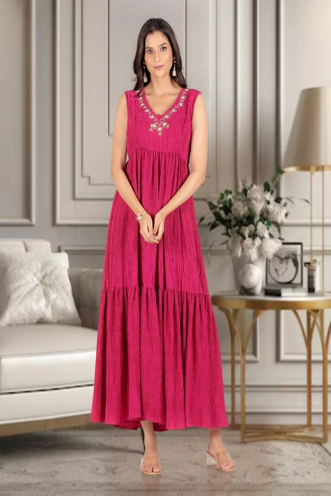 Regal Pink Rose Koti-Gown