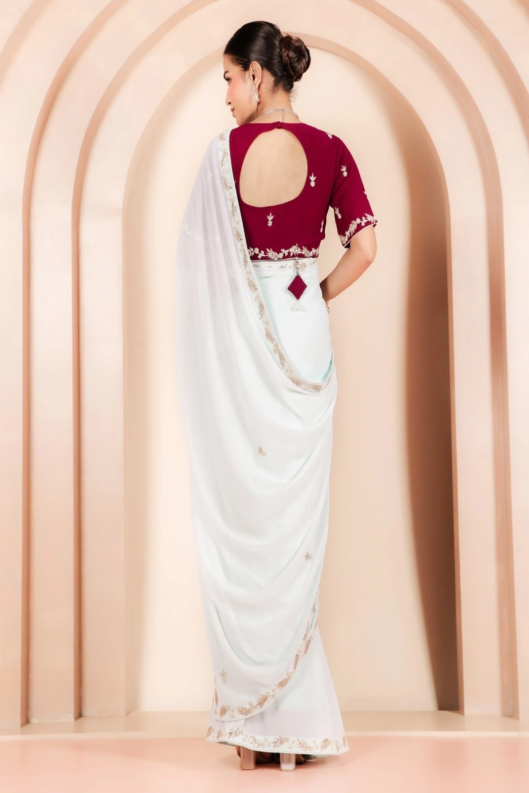 Romantic Blue Georgette Saree
