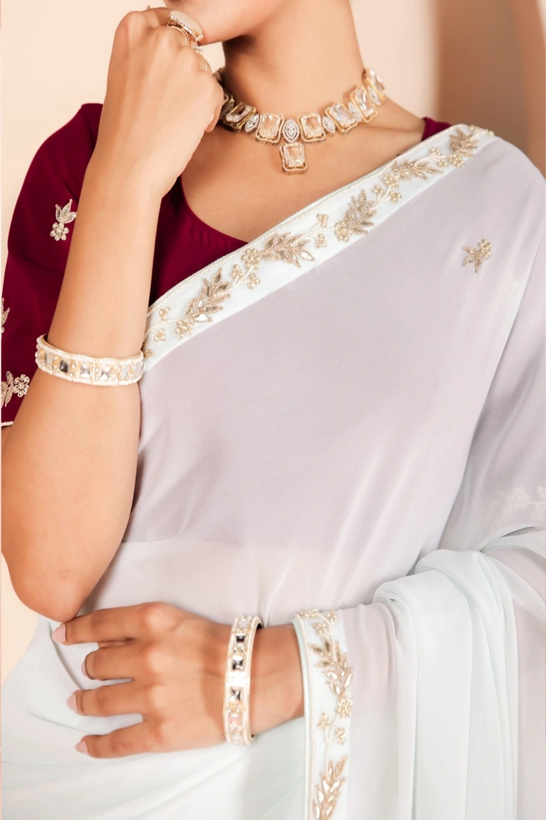 Romantic Blue Georgette Saree