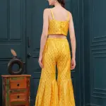 Butter Yellow Banarasi Blazer Set