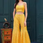 Butter Yellow Banarasi Blazer Set
