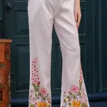 White-Rainbow Garden Embroidered Co-ord Set